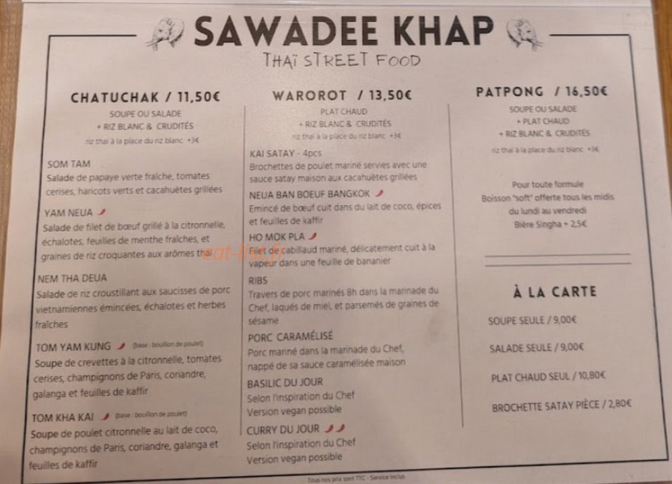 Sawadee Khap — carte page 2