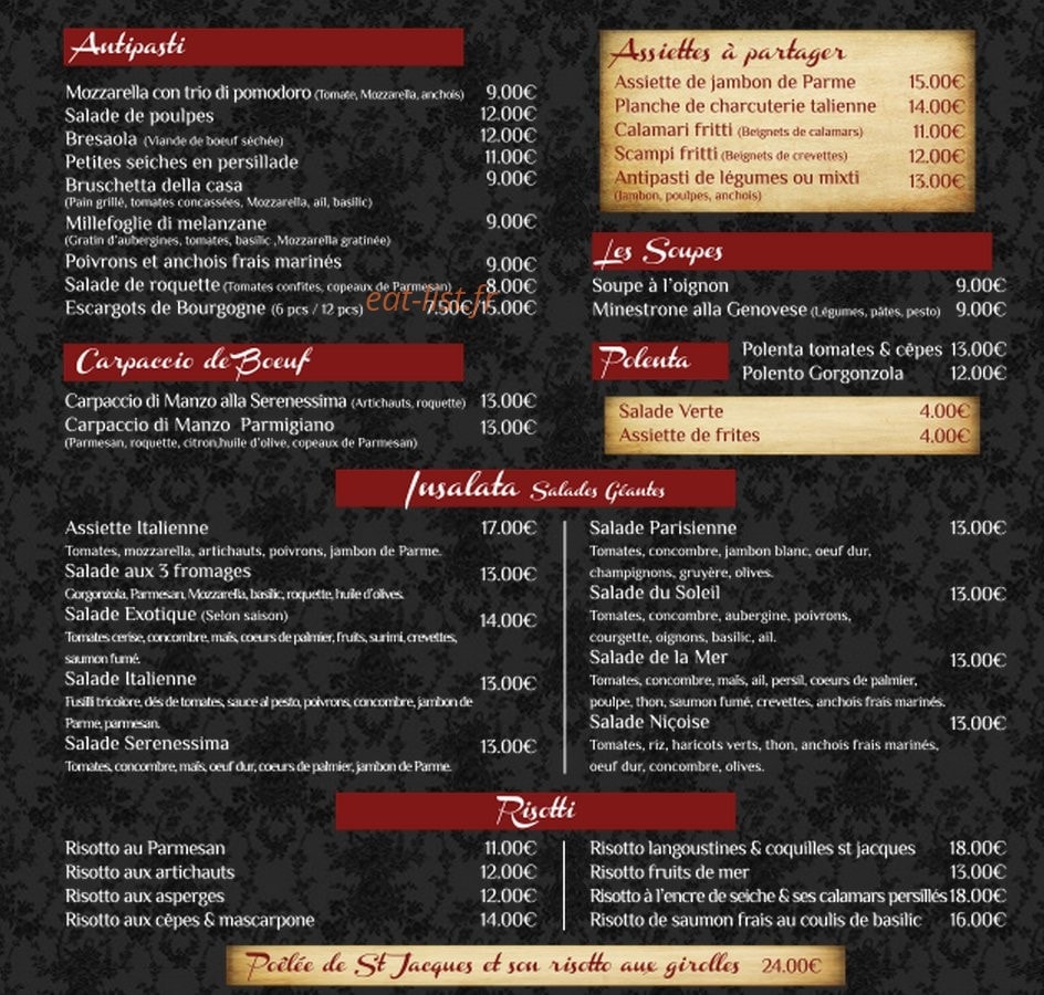 Serenissima — carte page 1
