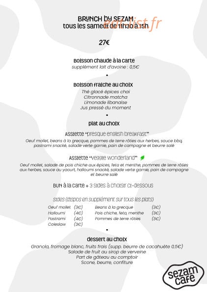 SEZAM CAFE — carte page 2