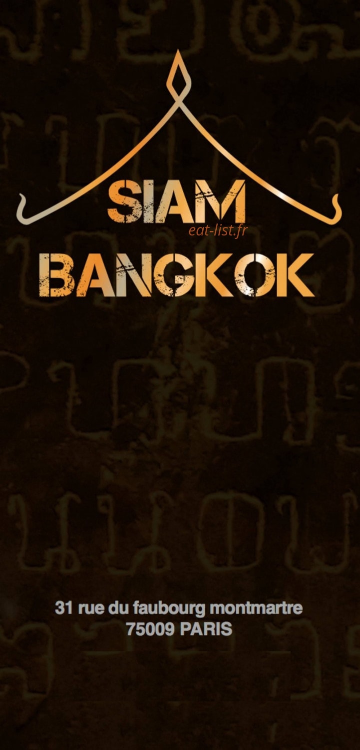 Siam Bangkok — carte page 1