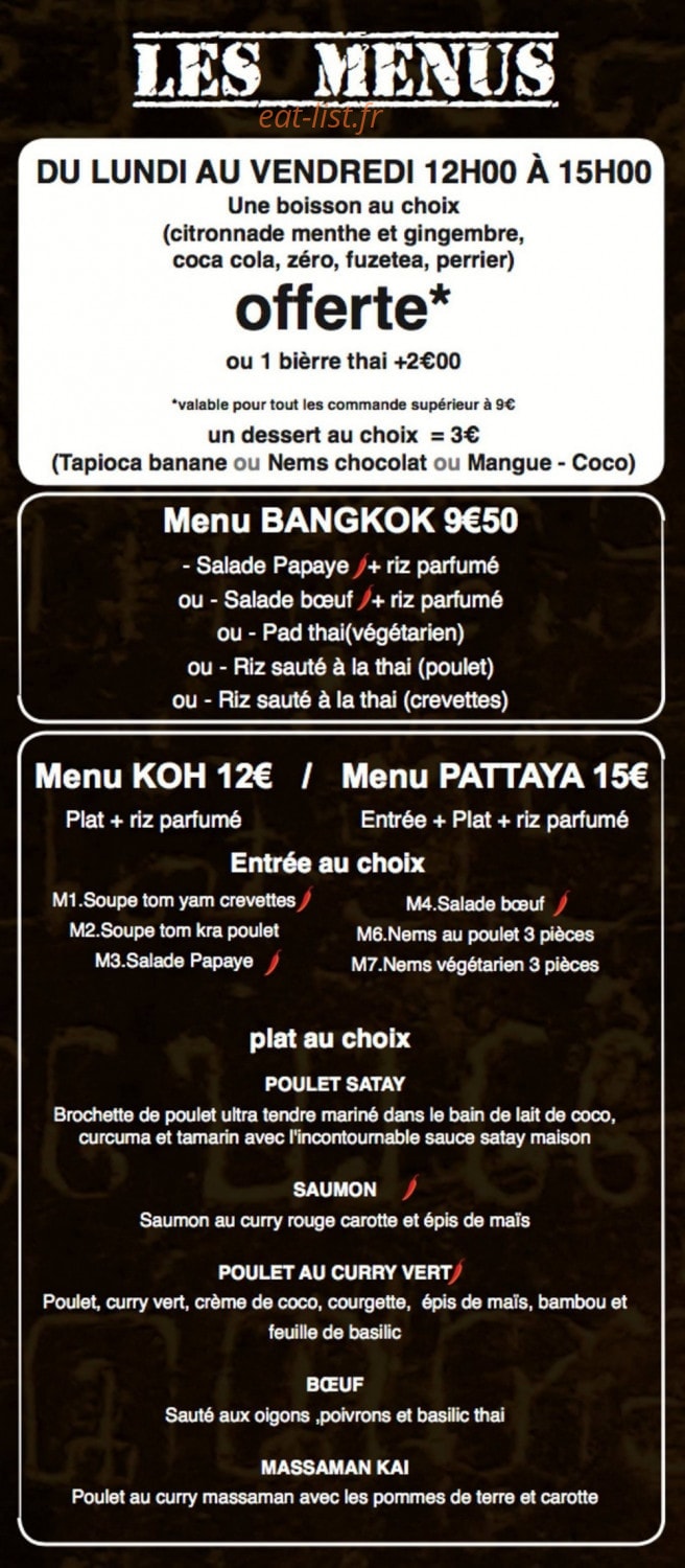 Siam Bangkok — carte page 2