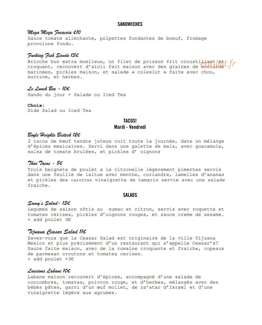 Snack Attack — carte page 1