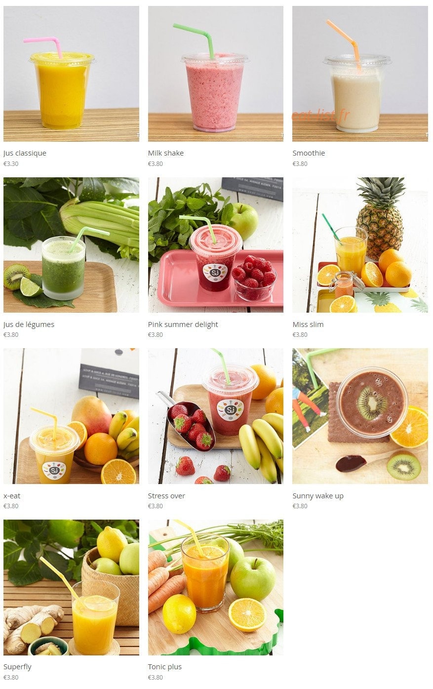 Soup & Juice — carte page 8