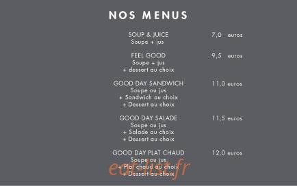 Soup & Juice — carte page 1