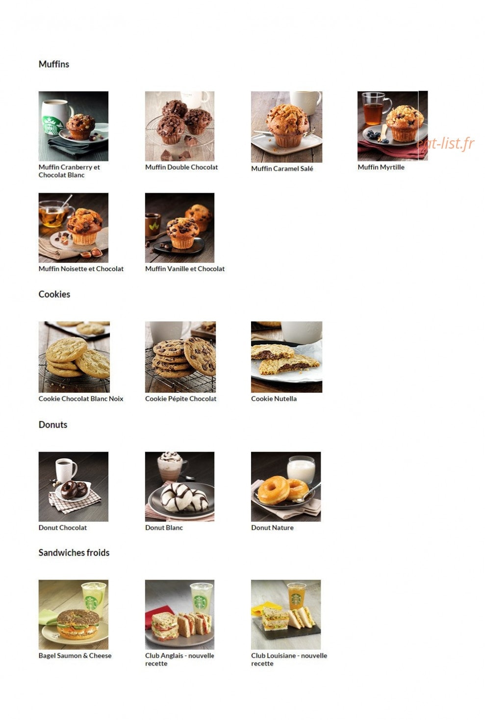 Starbucks Coffee — carte page 7