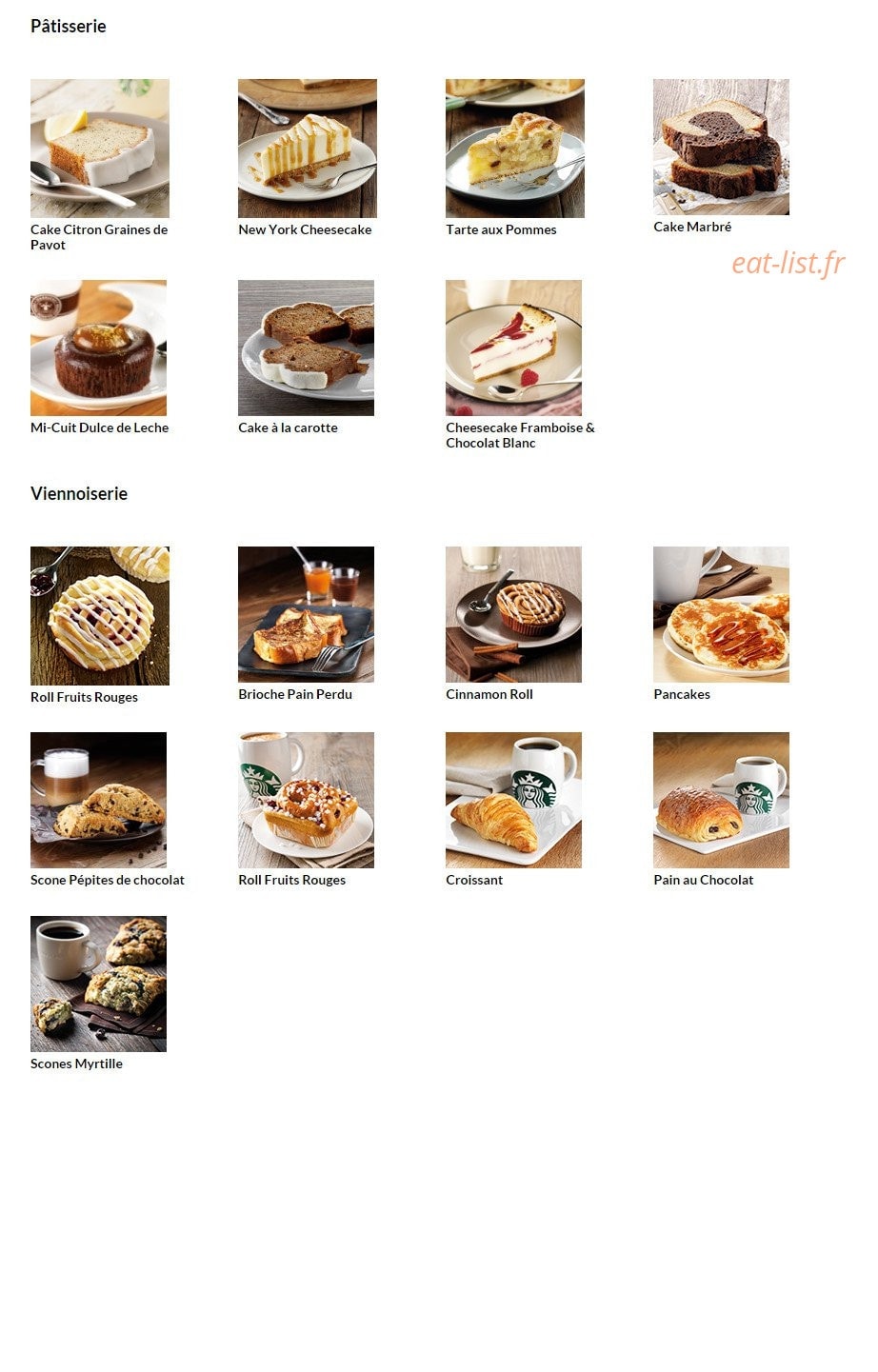 Starbucks Coffee — carte page 6