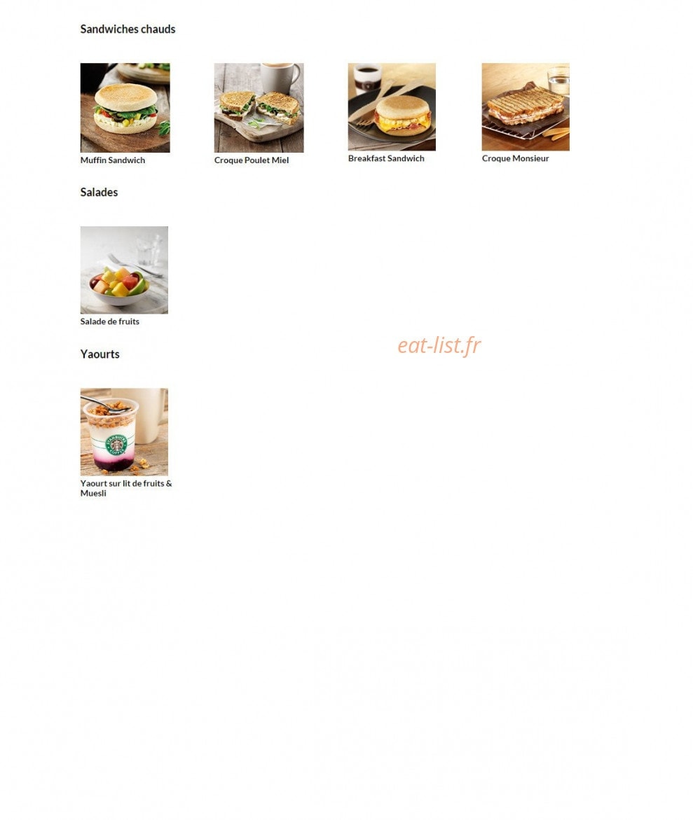 Starbucks Coffee — carte page 8