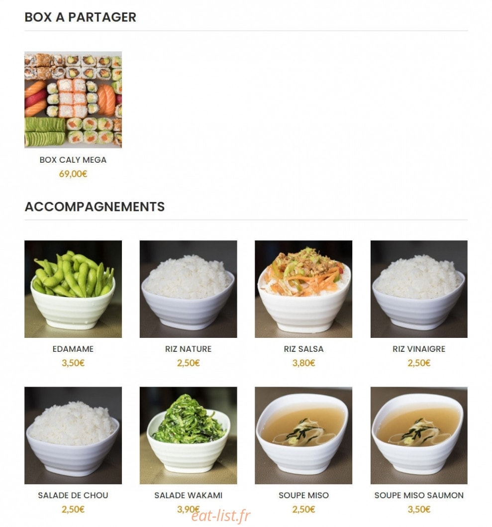 Sushi-Caly — carte page 8