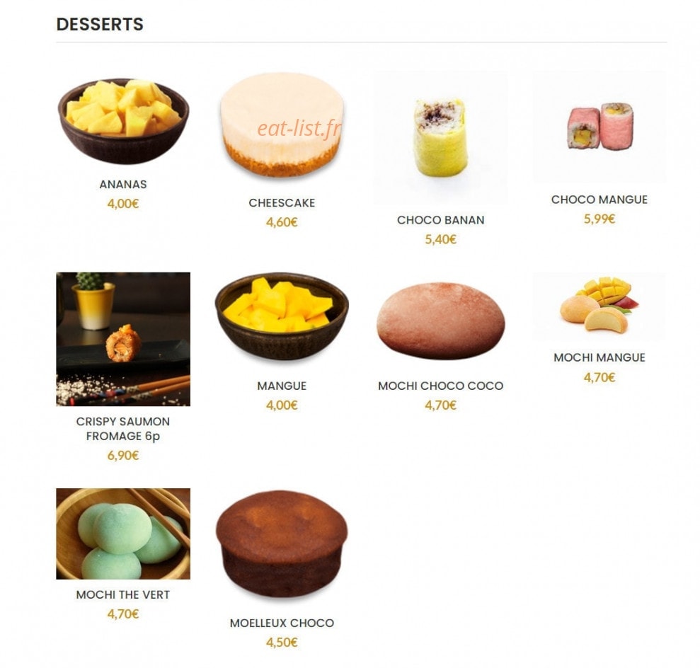 Sushi-Caly — carte page 10