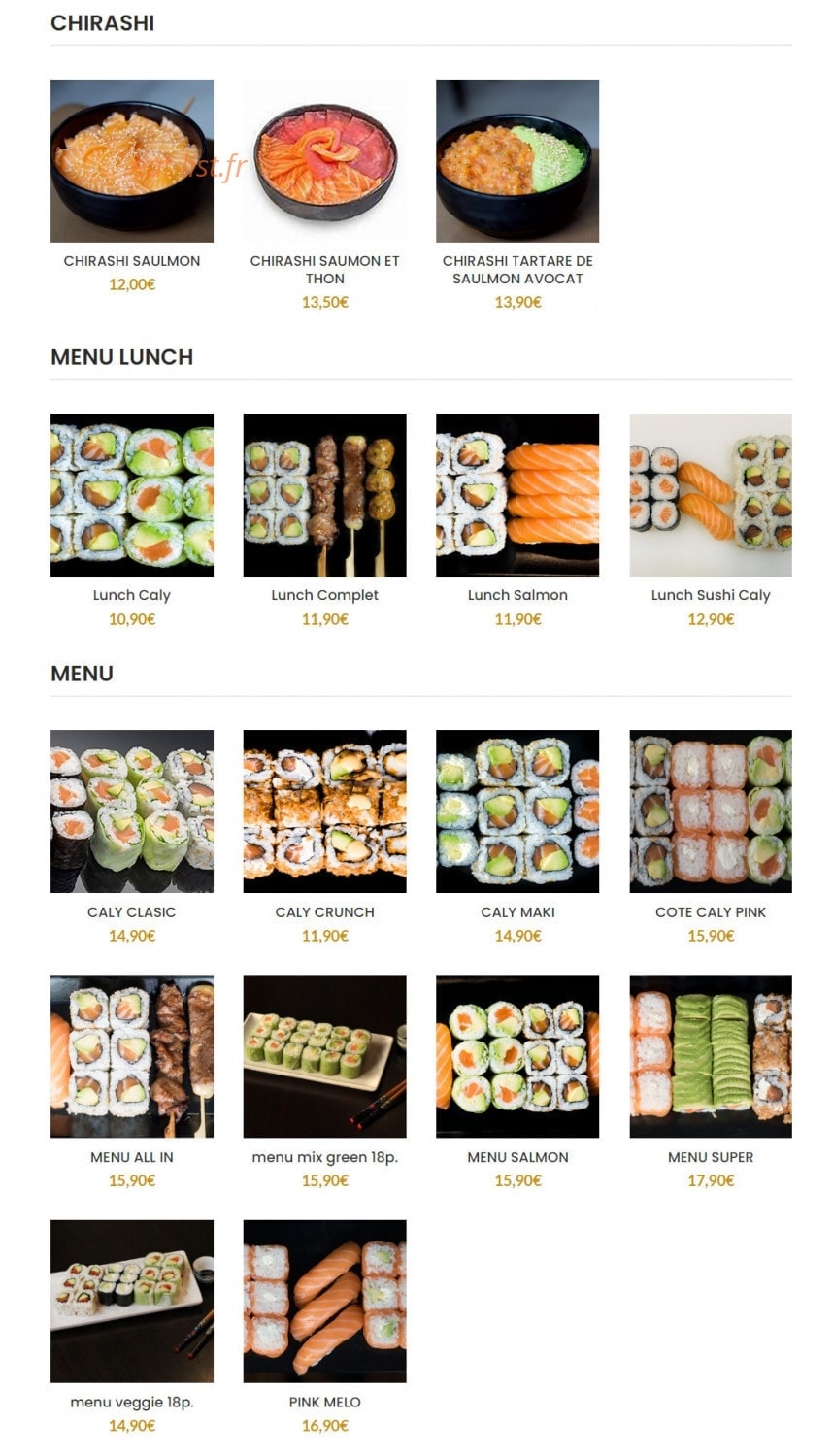 Sushi-Caly — carte page 4