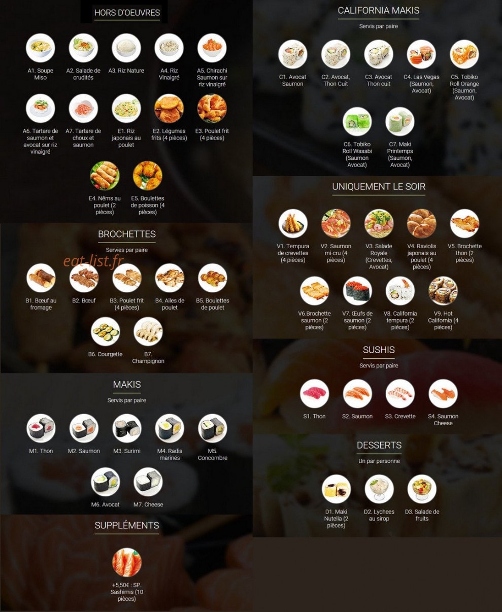 Sushi house — carte page 1