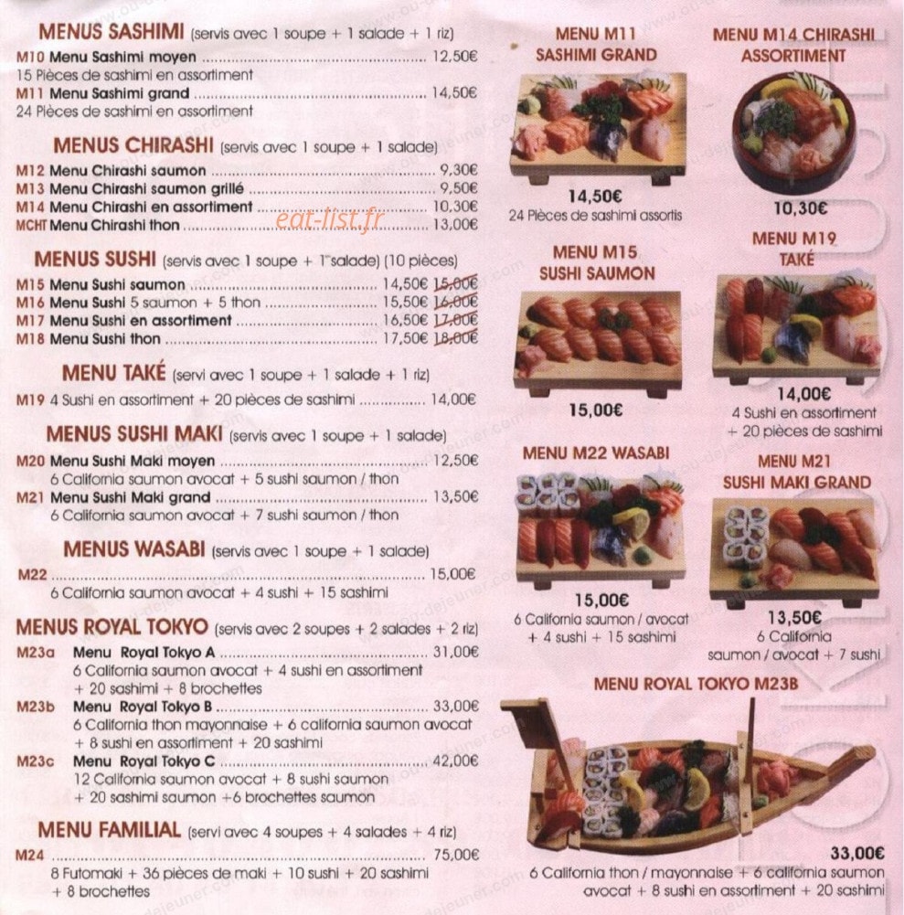Sushi Tokyo — carte page 3