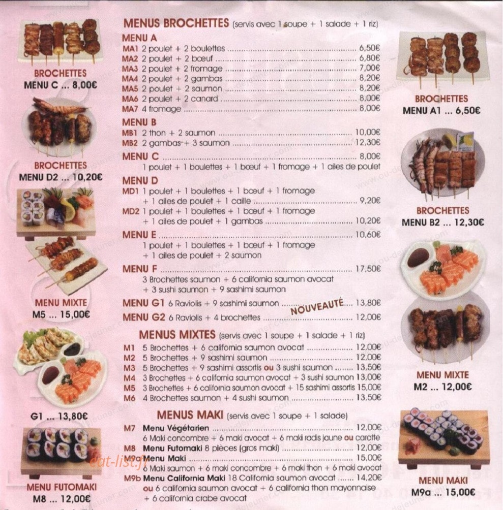 Sushi Tokyo — carte page 4