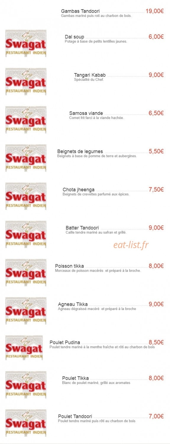 Swagat — carte page 8