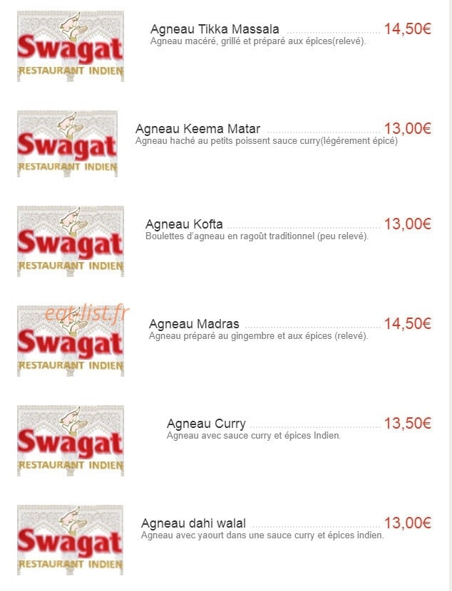 Swagat — carte page 15