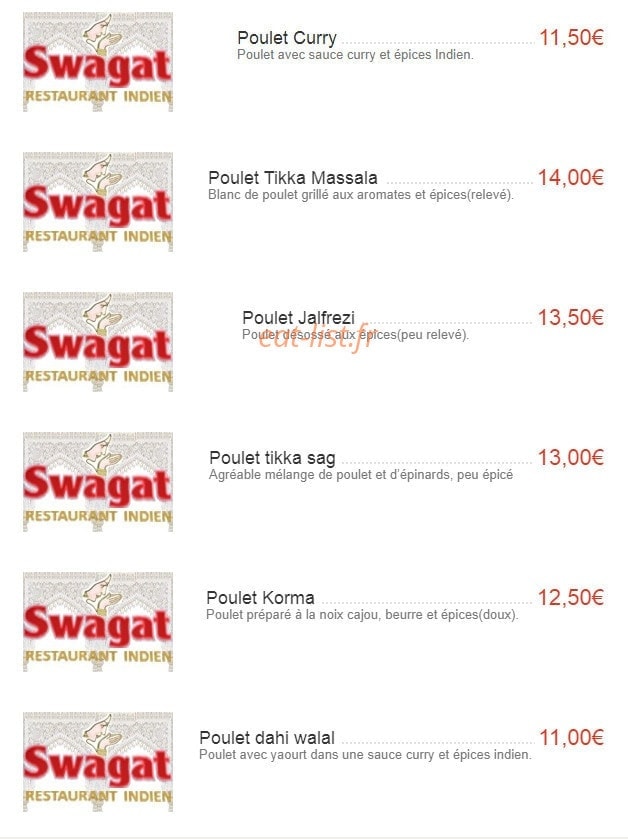 Swagat — carte page 12