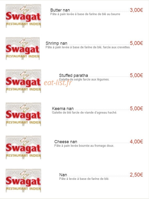 Swagat — carte page 10