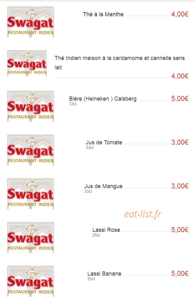 Swagat — carte page 4