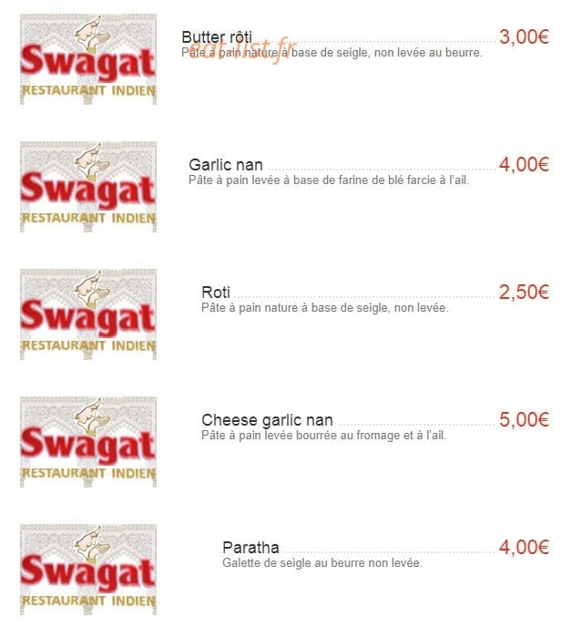 Swagat — carte page 9