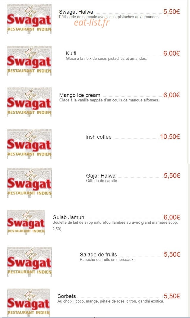 Swagat — carte page 6
