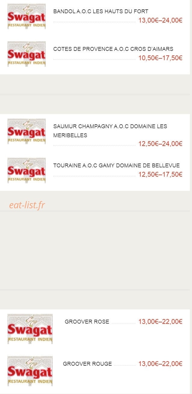 Swagat — carte page 21
