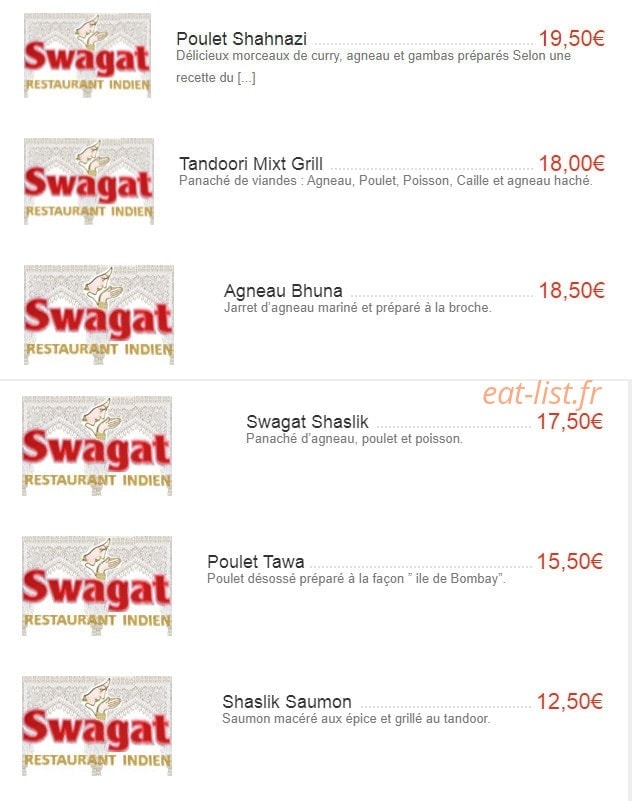 Swagat — carte page 11