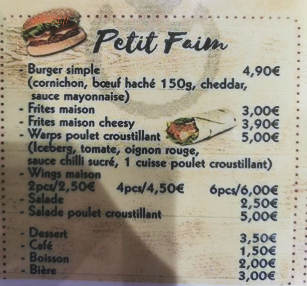 Tasty Burger — carte page 2