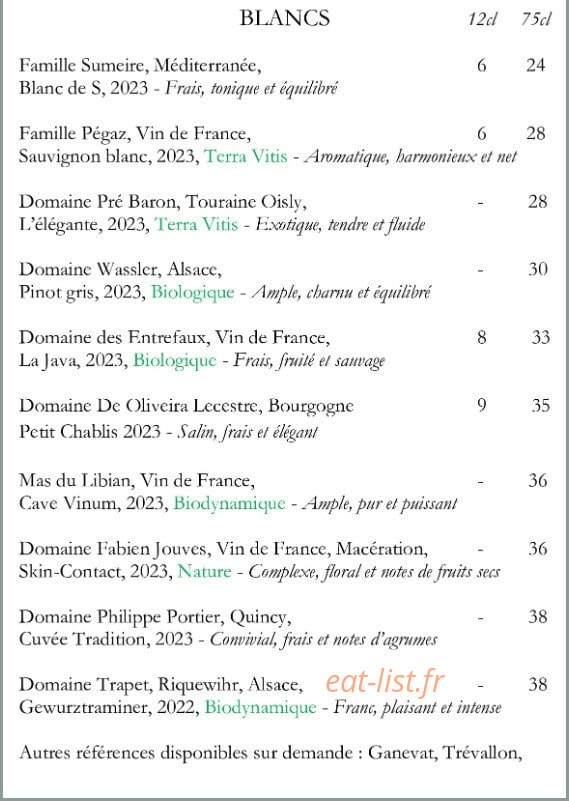 Teillebou Mets & Vins — carte page 3