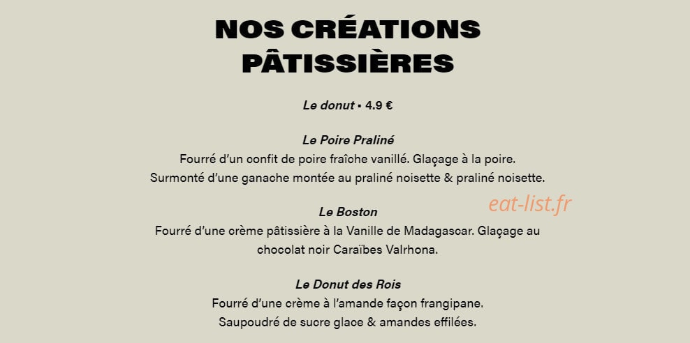 The French Donuts — carte page 3