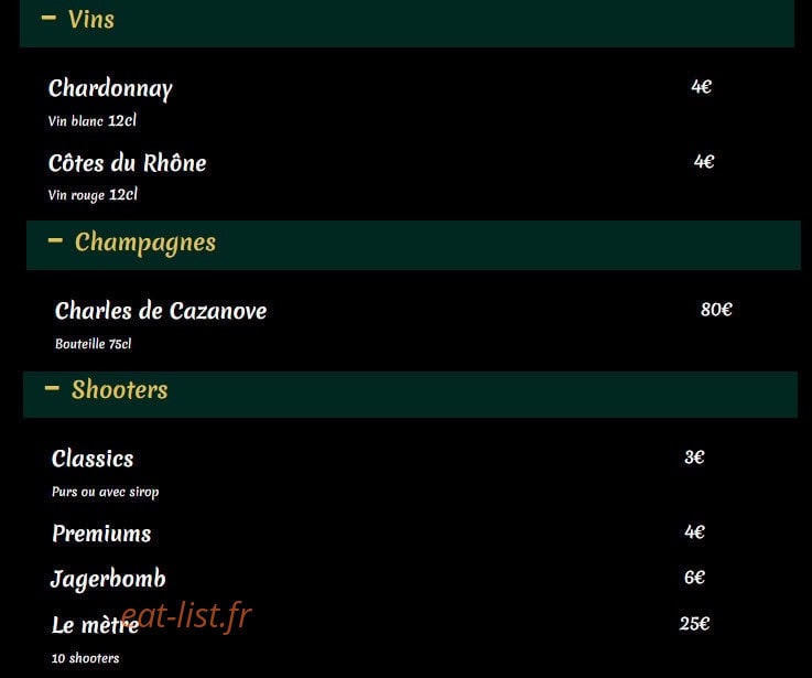 The French Flair — carte page 5