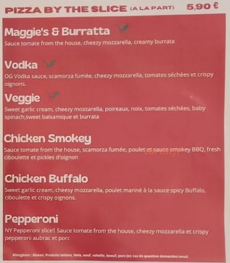 The Slicerie — carte page 2