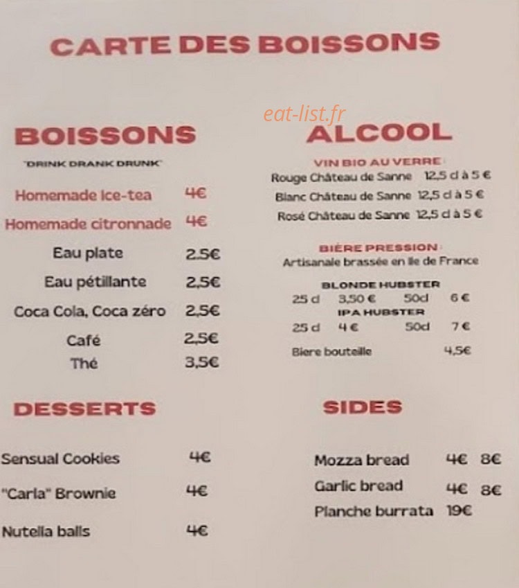 The Slicerie — carte page 3