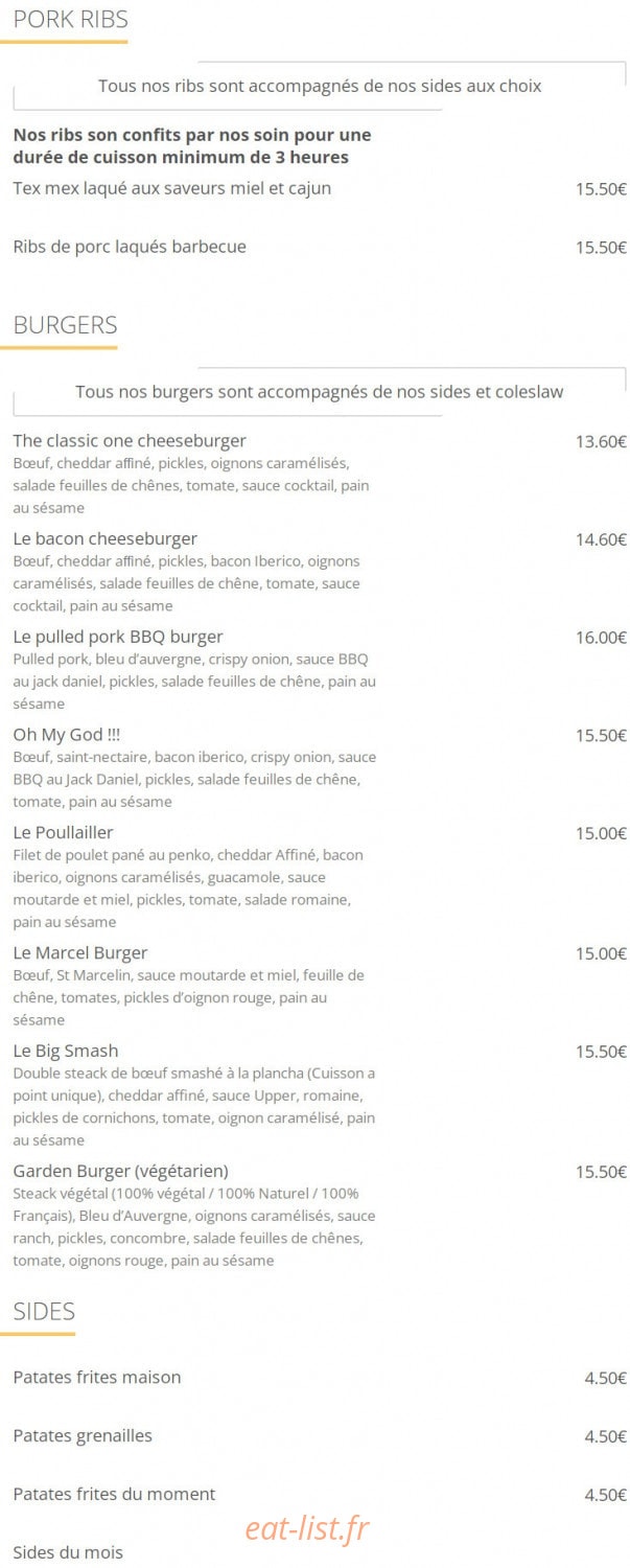 Upper Café — carte page 3