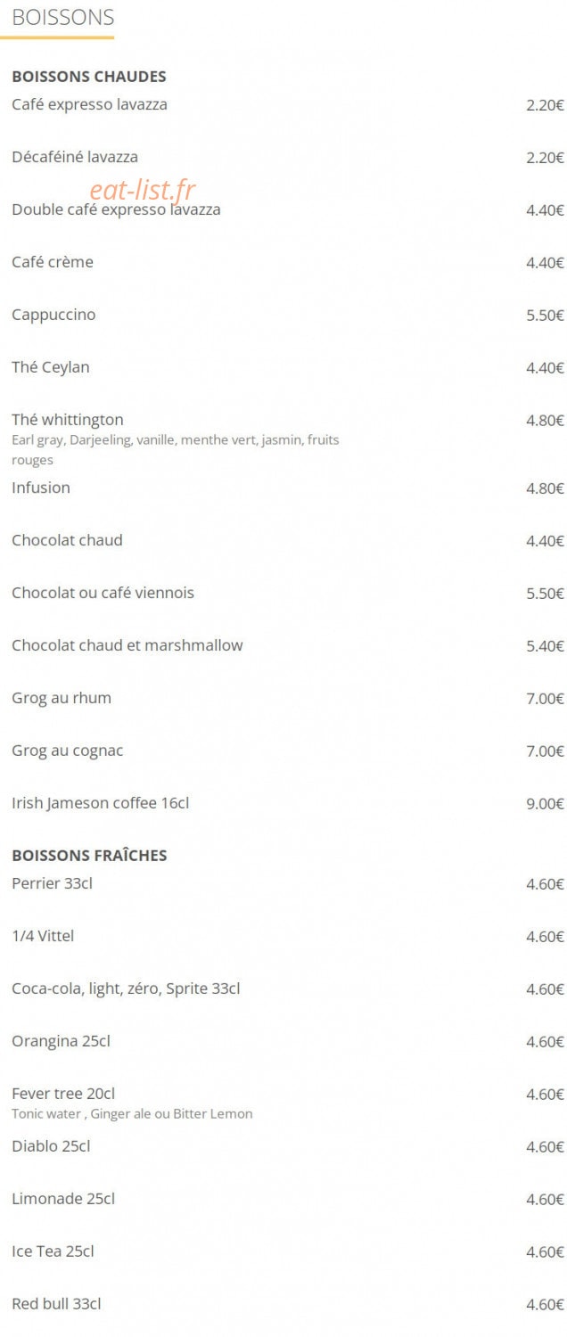 Upper Café — carte page 5