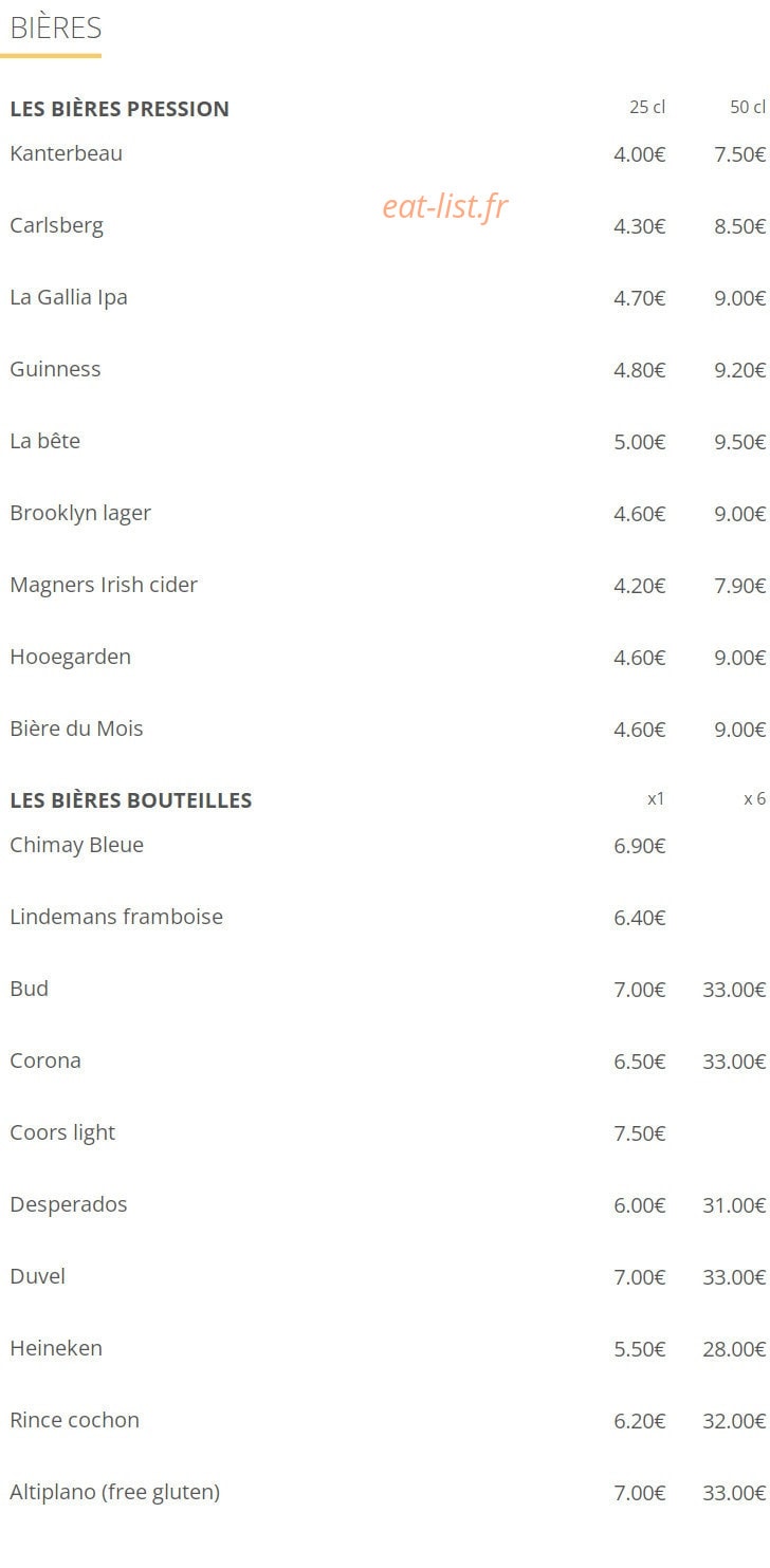 Upper Café — carte page 7