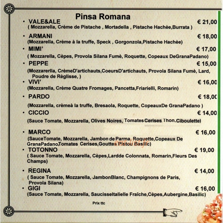Vale&Ale — carte page 1