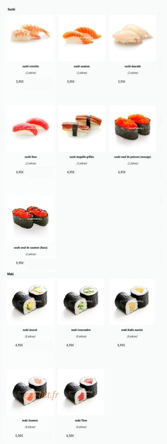 Wrap 'N Roll Sushi — carte page 2
