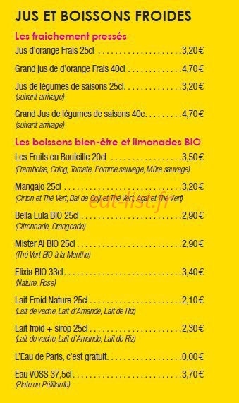 Yello's Urban Wellness food — carte page 6