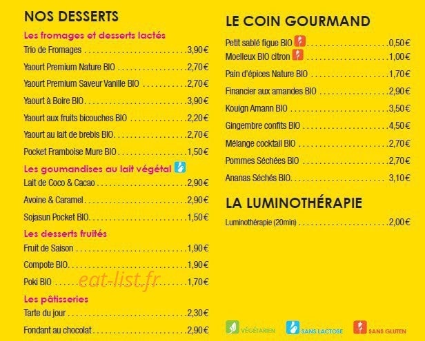 Yello's Urban Wellness food — carte page 4