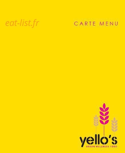 Yello's Urban Wellness food — carte page 1