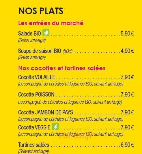 Yello's Urban Wellness food — carte page 3