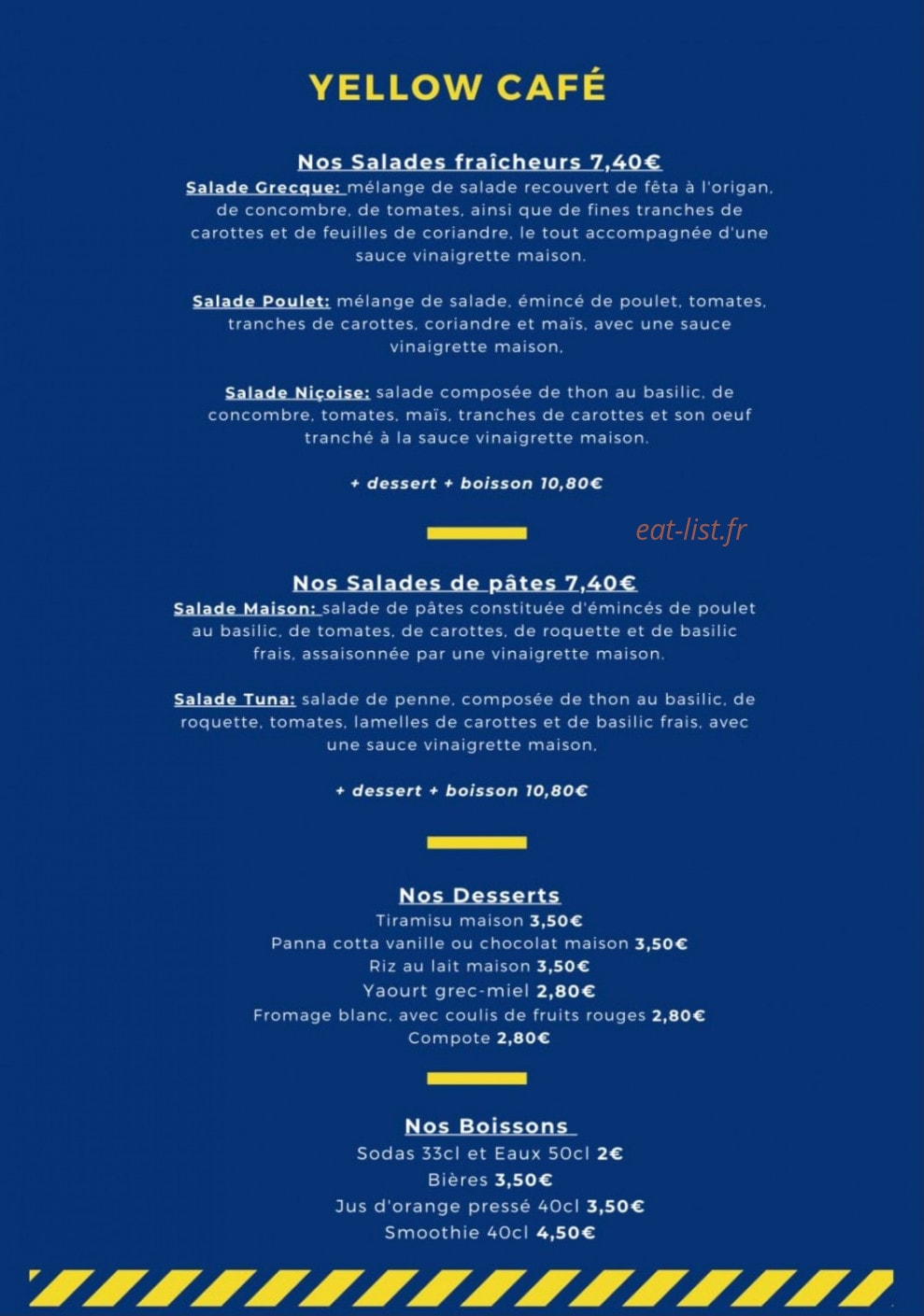 Yellow Café — carte page 2