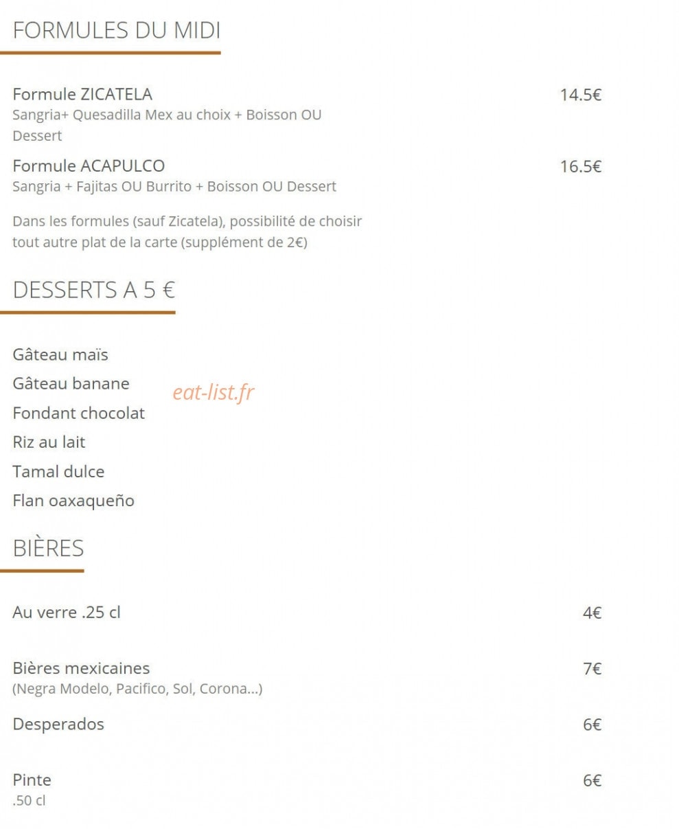 Zicatela Folies — carte page 2