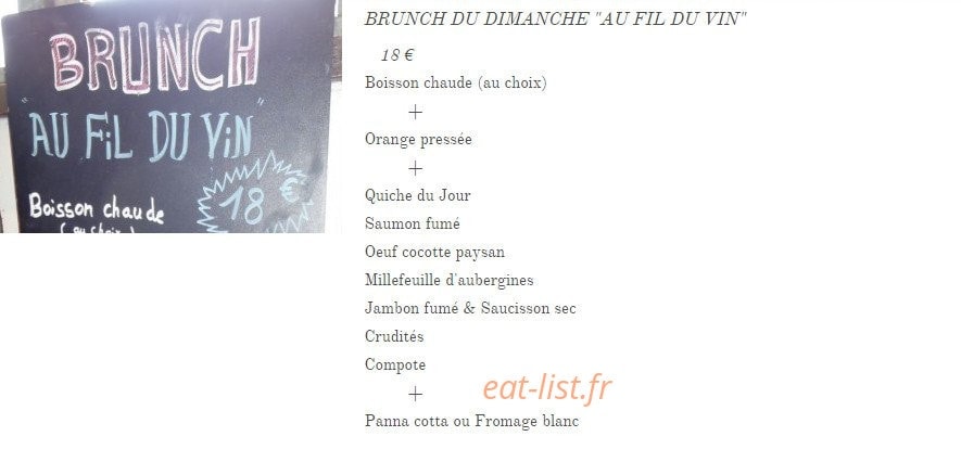 Au Fil du Vin — carte page 2