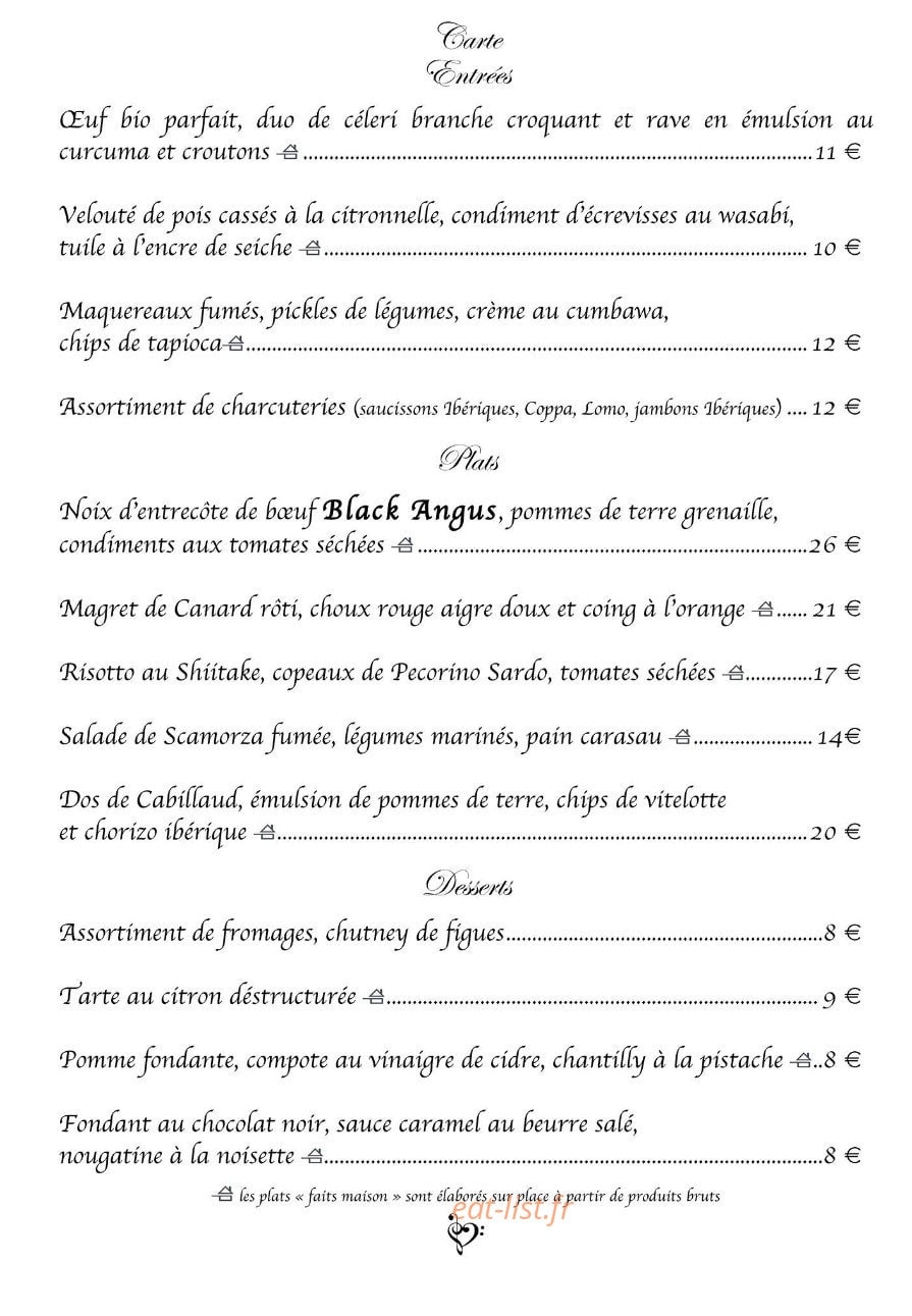 Au P'tit Curieux — carte page 1