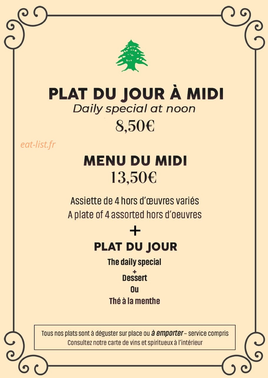 Aux Cèdres du Nord — carte page 5