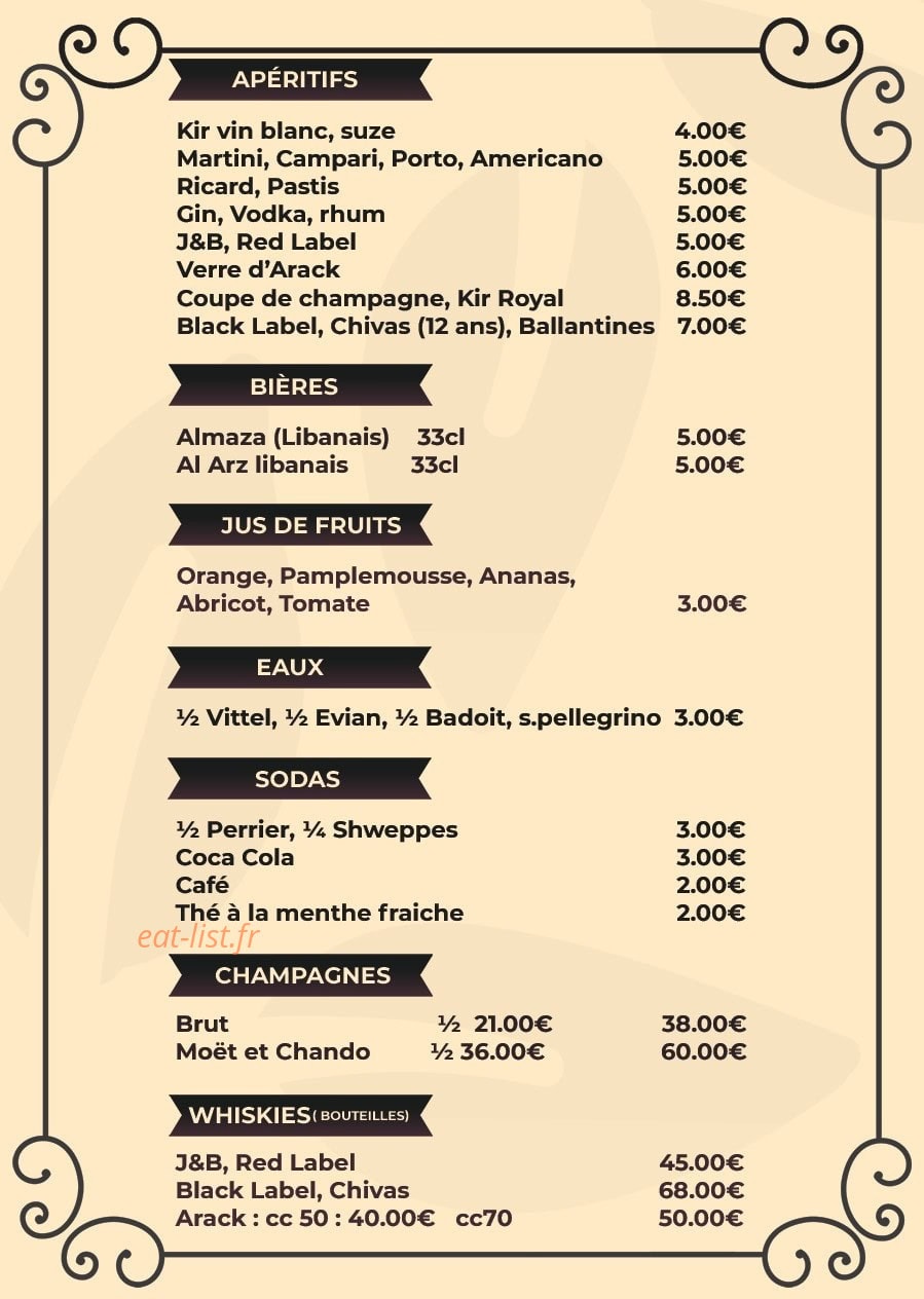 Aux Cèdres du Nord — carte page 7