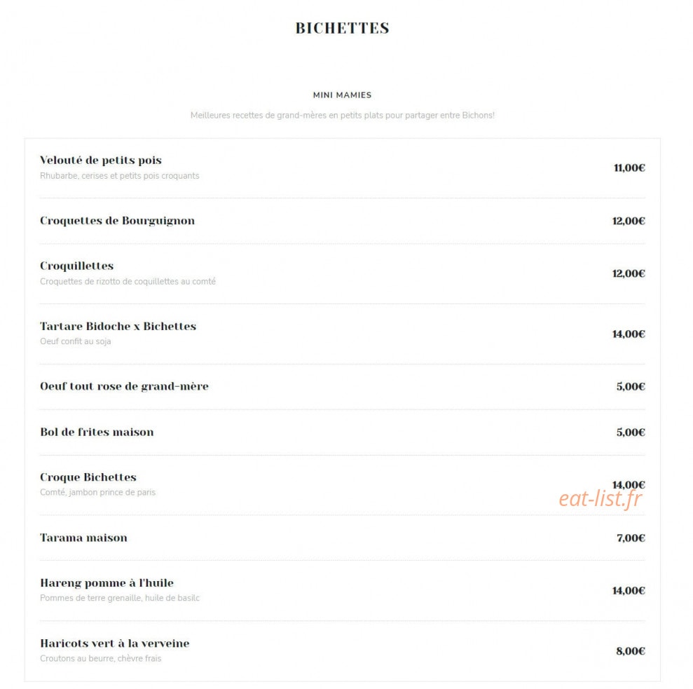 Bichettes — carte page 1