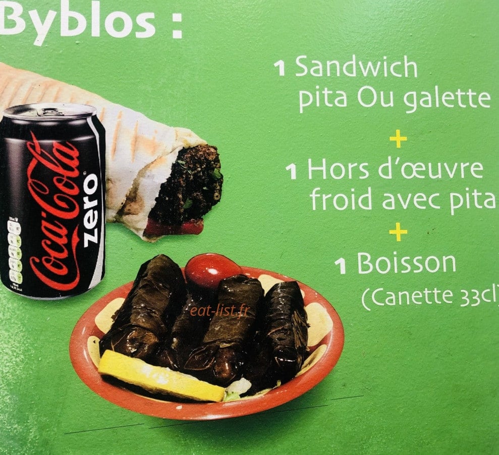 Big Falafel — carte page 1