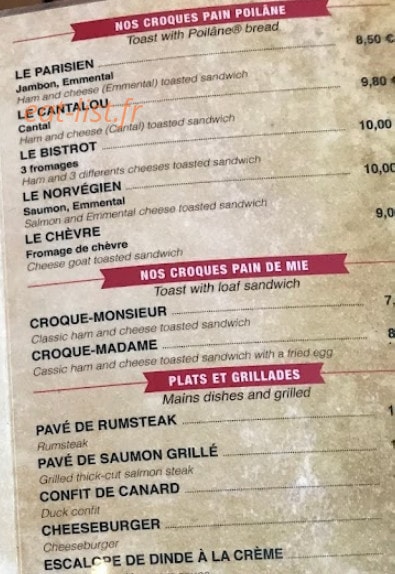 Bistro Lafayette — carte page 3